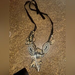 Chic Black and Gold Statement Necklace